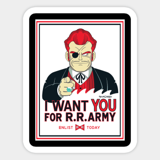 Commander Red Wants YOU! Sticker